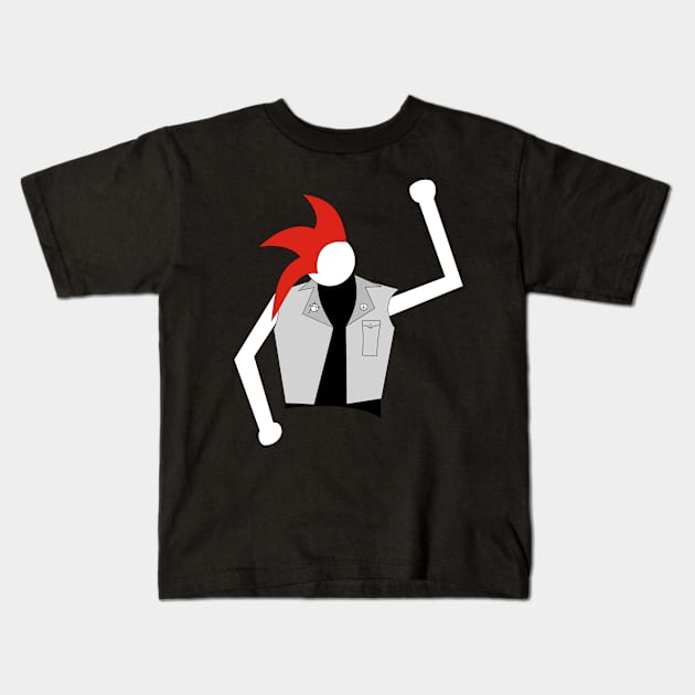 Red Punk Kids T-Shirt by Drakith